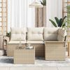 vidaXL Tuin Sofa Set met opslag 5 pcs Beige poly rattan