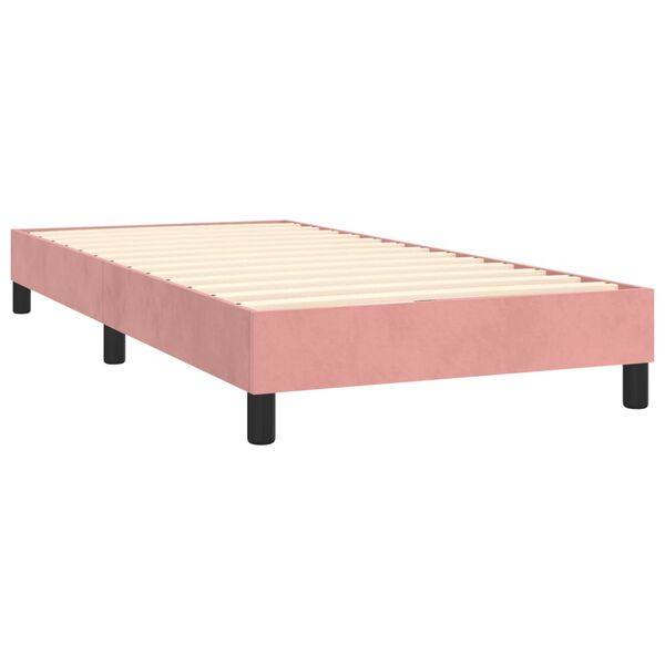 vidaXL Boxspring bed fluweel roze 80x200 cm