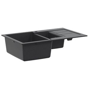 vidaXL Keukenspoelbak met dubbele bak Graniet 80 x 50 x 30.5 cm
