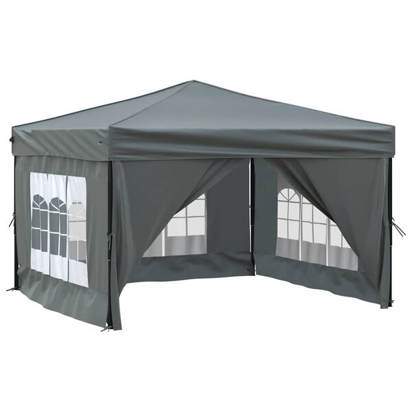 vidaXL Partytent inklapbaar met zijwanden 3x3 m antracietkleurig