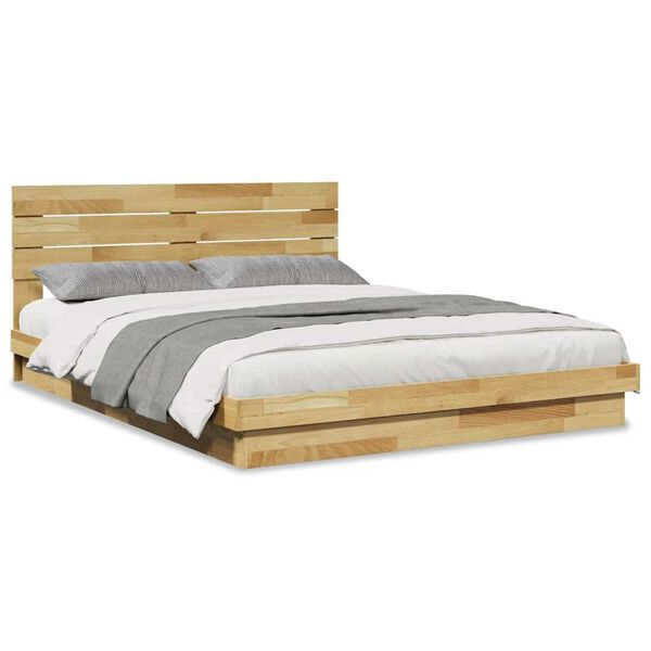 vidaXL Bedframe hoofdeinde zonder matras 160x200 cm massief eikenhout