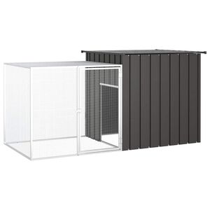 vidaXL Kippenhok 200x91x100 cm gegalvaniseerd staal antracietkleurig