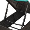 vidaXL Dubbele ligbed Turquoise 205 x 129 x 200 cm poly rattan