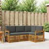 vidaXL Sofa-Sets 4 pcs Natuurlijk en Antraciet Massief Acaciahout