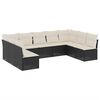 vidaXL 9-delige Loungeset met kussens poly rattan zwart