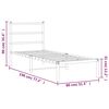 vidaXL Bedframe met hoofdbord metaal zwart 75x190 cm