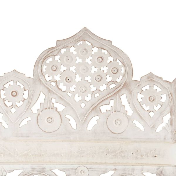 vidaXL Kamerscherm met 5 panelen handgesneden 200x165 cm mangohout wit