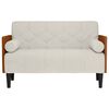 vidaXL Loveseat bank met bolsters cr&egrave;me 110 cm fluweel