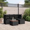 vidaXL 5-delige Loungeset met kussens poly rattan zwart