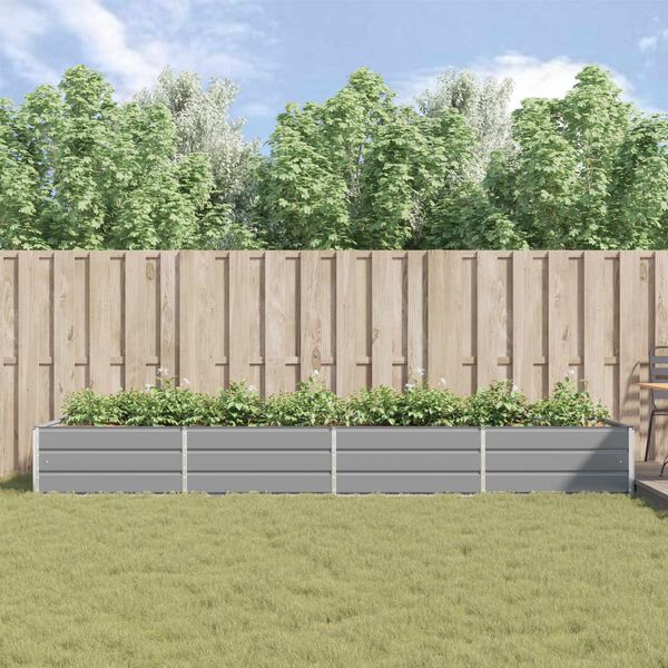 vidaXL Plantenbak Lichtgrijs 195 x 100 x 45 cm Gegalvaniseerd staal