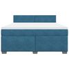 vidaXL Boxspring met matras fluweel blauw 180x200 cm