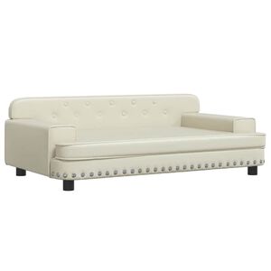 vidaXL Hondenmand 90x53x30 cm kunstleer cr&egrave;mekleurig