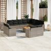 vidaXL 13-delige Loungeset met kussens poly rattan grijs