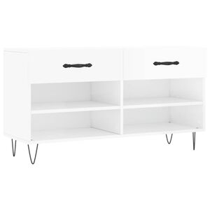 vidaXL Schoenenbank 102x35x55 cm bewerkt hout hoogglans wit