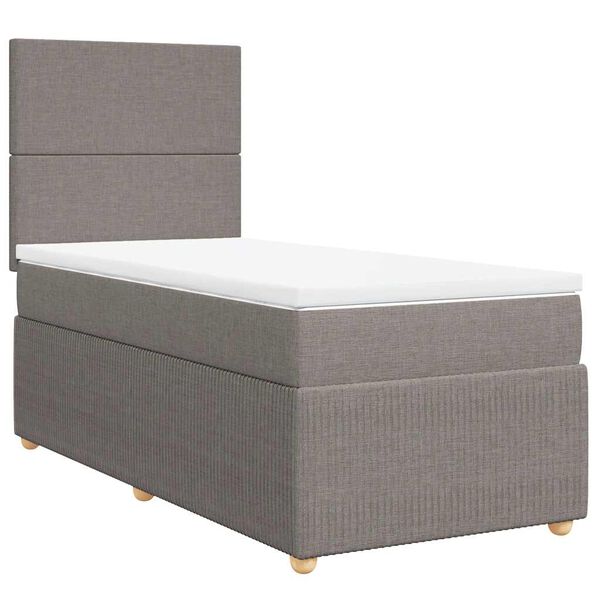 vidaXL Boxspring met matras stof taupe 100x200 cm