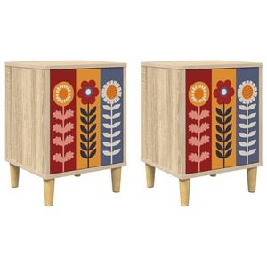 vidaXL Nachtkastje ESSEN 2 st Sonoma Eiken 36 x 33 x 50 cm