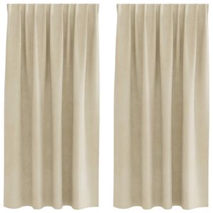 vidaXL Verduisterende gordijnen 2 pcs Cr&egrave;me 140 x 175 cm Fluweel