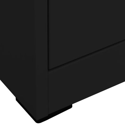 vidaXL Archiefkast 90x46x164 cm staal zwart