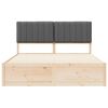 vidaXL Bedframe met Gevoerd Hoofdgedeelte Donkergrijs 160 x 200 cm