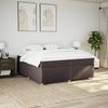 vidaXL Boxspring met matras stof donkerbruin 200x200 cm