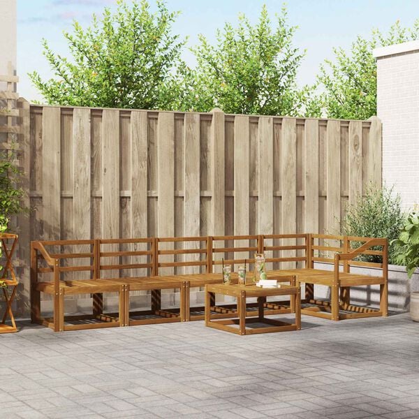 vidaXL Buiten bankenset 7 pcs Naturel Massief Acaciahout