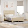 vidaXL Bedframe met hoofdeinde Cr&egrave;me 140 x 200 cm Stof
