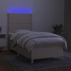 vidaXL Boxspring met matras en LED stof cr&egrave;mekleurig 100x200 cm
