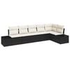 vidaXL Tuin Sofa Set 6 st Zwart en Cr&egrave;me poly rattan