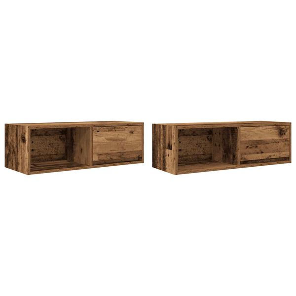 vidaXL Tv-meubels 2 st 80x31x25,5 cm bewerkt hout oud houtkleurig