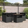 vidaXL Tuin Sofa Set met kussen 7 pcs Zwart