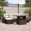 vidaXL 7-delige Loungeset met kussens poly rattan bruin