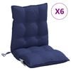 vidaXL Stoelkussens 6 st lage rug oxford stof marineblauw