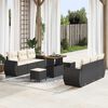 vidaXL Tuin Sofa Set met kussen 9 pcs Zwart en Cr&egrave;me poly rattan