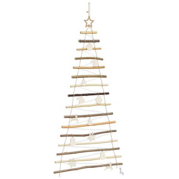 vidaXL Kerstboom met 80 LED Naturel 150 cm massief essenhout