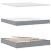 vidaXL Ottoman bed met matrassen en LED's 200x200cm stof lichtgrijs