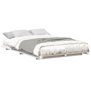 vidaXL Bedframe Wit 135 x 190 cm Massief grenenhout
