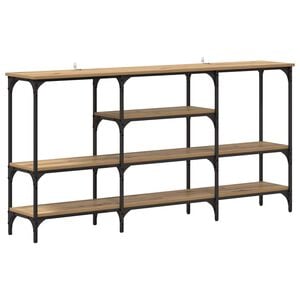 vidaXL Wandtafel artisanaal eikenkleurig 160 x 29 x 80 cm Bewerkt hout