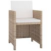 vidaXL 13-delige Tuinset met kussens poly rattan beige