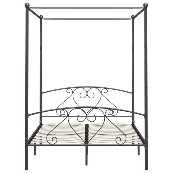 vidaXL Hemelbedframe metaal grijs 140x200 cm