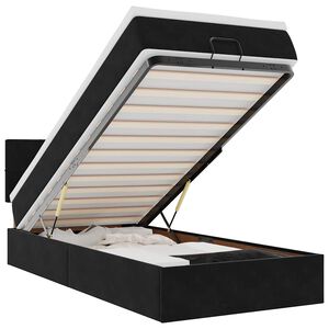 vidaXL Ottoman bed met matras 80x200cm fluweel zwart
