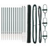 vidaXL zeshoekig gaasgek met palen 25 x 1,6 m PVC-Coated Staal Groen