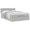 vidaXL Ottoman bed met matras 140x190cm fluweel lichtgrijs