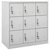 vidaXL Lockerkast 90x45x92,5 cm staal lichtgrijs