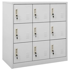 vidaXL Lockerkast 90x45x92,5 cm staal lichtgrijs