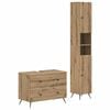 vidaXL 2-delige Badkamerkast Set BREDA Artisanaal eiken Bewerkt hout