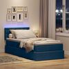 vidaXL Opbergbed met LED met matras met LED Blauw 90 x 200 cm Stof