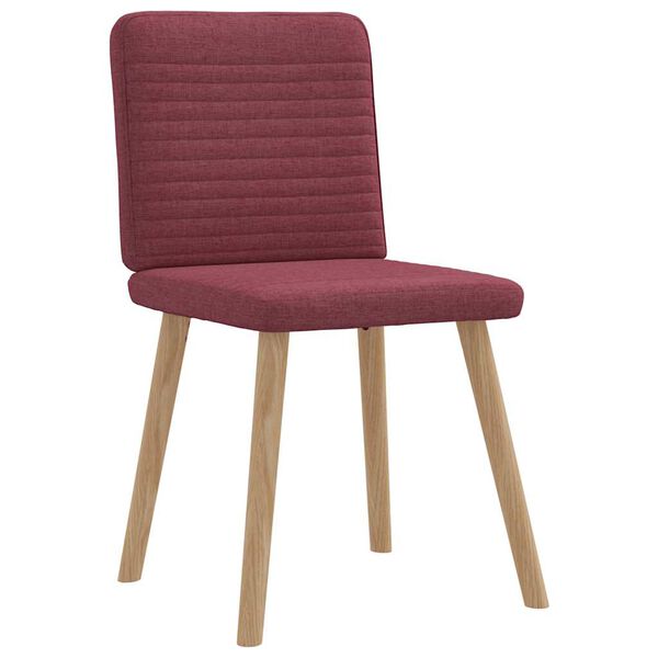 vidaXL Eetkamerstoelen 6 st stof wijnrood