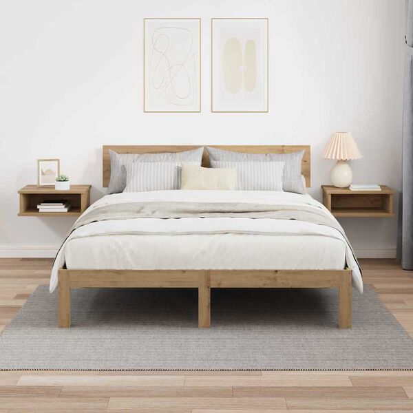 vidaXL Nachtkastje 2 pcs Artisan Eiken 40 x 31 x 15 cm Bewerkt hout