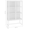 vidaXL Hoge kast 80x35x135 cm staal en gehard glas wit