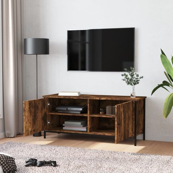 vidaXL Tv-meubel 102x35x45 cm bewerkt hout gerookt eikenkleurig